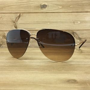 O2 Eyewear 3111 Rimless Aviator Sunglasses (BR)